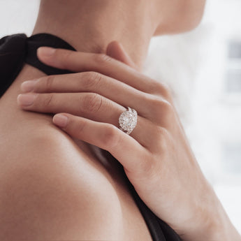 1.50 CT Round Shaped Moissanite Halo Engagement Ring - crownmoissanite