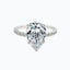3.0 CT Pear Shaped Moissanite Hidden Halo Engagement Ring - crownmoissanite