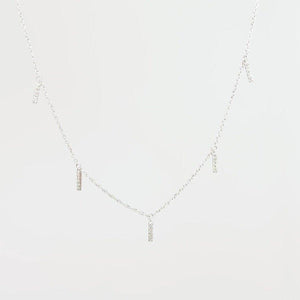 0.12TCW Round Moissanite Drop Necklace - crownmoissanite