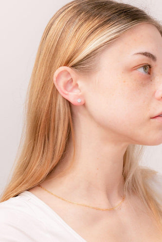 0.24TCW Round Moissanite Halo Earrings - crownmoissanite