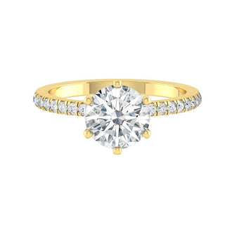 1.85 CT Round Cut Solitaire Pave Moissanite Engagement Ring - crownmoissanite