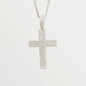 0.56 TCW Round Moissanite Cross Necklace - crownmoissanite