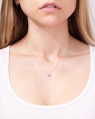 0.5CT Round Moissanite Solitaire Necklace - crownmoissanite