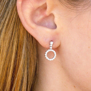 0.75TCW Round Moissanite Circle Earrings - crownmoissanite