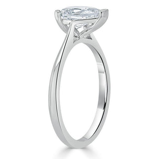 0.75 CT Pear Shaped Moissanite Solitaire Engagement Ring - crownmoissanite