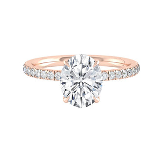 1.91 CT Oval Cut Pave Setting Moissanite Engagement Ring - crownmoissanite