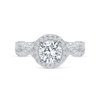 1.50 CT Oval Cut Halo Twisted Pave Moissanite Engagement Ring - crownmoissanite