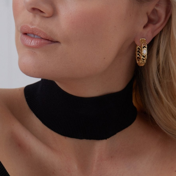 0.10 TCW Round Moissanite Diamond Cluster Earrings