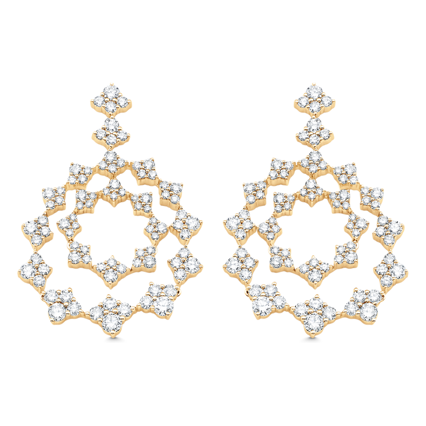 2.62 TCW Round Moissanite Diamond Drop Earrings - crownmoissanite