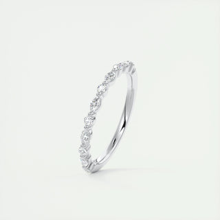 0.32 Marquise & Round Alternative Moissanite Wedding Band - crownmoissanite