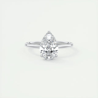 1.93 CT Pear Cut Solitaire Moissanite Engagement Ring - crownmoissanite