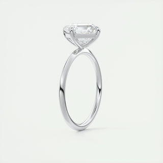 2.03 CT Asscher Cut Solitaire Moissanite Engagement Ring - crownmoissanite