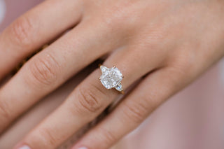 2.50 CT Elongated Cushion Three Stone Moissanite Engagement Ring - crownmoissanite