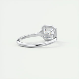 2.03 CT Asscher Cut Bezel Solitaire Moissanite Engagement Ring - crownmoissanite