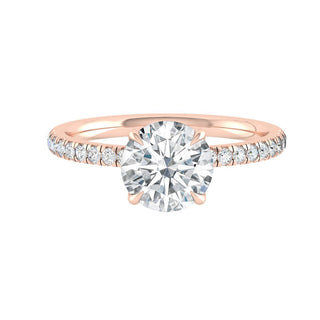 1.5 CT Round Cut Pave Moissanite Engagement Ring - crownmoissanite