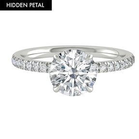 1.5 CT Round Cut Pave Moissanite Engagement Ring - crownmoissanite