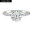 1.5 CT Round Cut Pave Moissanite Engagement Ring - crownmoissanite