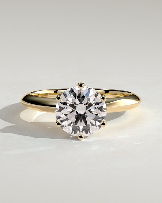 2.0 CT Round Cut Moissanite Solitaire Engagement Ring