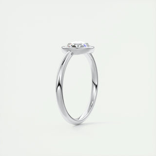 1.19 CT Rose Cut Round Shaped Moissanite Bezel Engagement Ring - crownmoissanite