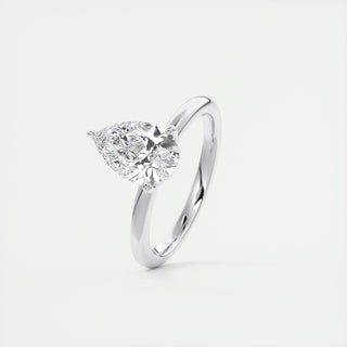 1.93 CT Pear Cut Solitaire Moissanite Engagement Ring - crownmoissanite