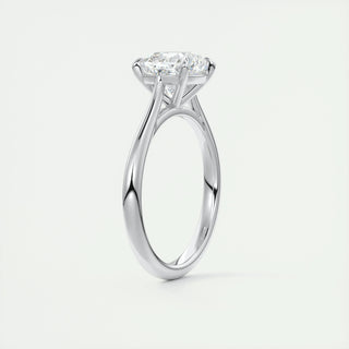 2.15 CT Cushion Cut Solitaire Moissanite Engagement Ring - crownmoissanite