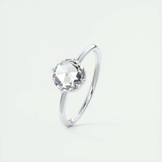 1.19 CT Round Rose Cut Solitaire Moissanite Engagement Ring - crownmoissanite