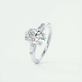 1.91 CT Oval Cut Three Stone Moissanite Engagement Ring - crownmoissanite