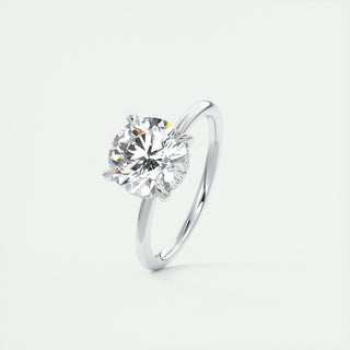 2.0 CT Round Solitaire Hidden Halo Moissanite Engagement Ring - crownmoissanite