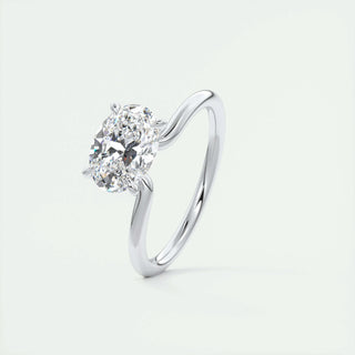 1.91 CT Oval Cut Solitaire Moissanite Engagement Ring - crownmoissanite