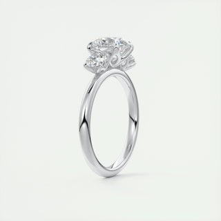 2.0 CT Round Cut Three Stone Moissanite Engagement Ring - crownmoissanite