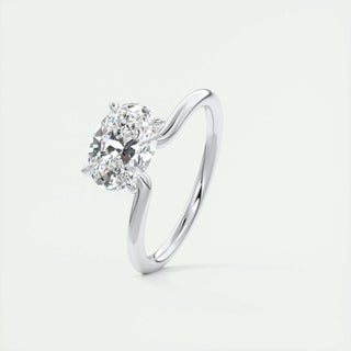 1.91 Carats Oval Shape Solitaire Moissanite Diamond Engagement Ring - crownmoissanite