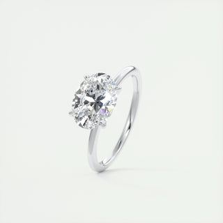 1.91 Carats Oval Shape Solitaire Moissanite Diamond Engagement Ring - crownmoissanite