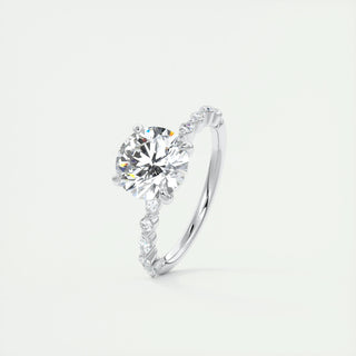 2.0 CT Round Solitaire Pave Moissanite Engagement Ring - crownmoissanite