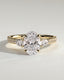2.0 CT Oval Cut Moissanite Three Stone & Pave Engagement Ring
