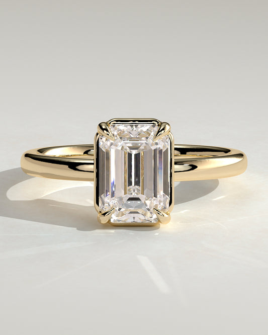 2.0 CT Emerald Cut Moissanite Solitaire Engagement Ring
