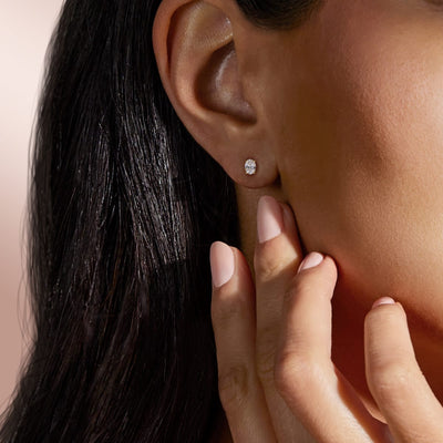 0.50 TCW-1.0 TCW Oval Cut Moissanite Solitaire Stud Earrings - crownmoissanite