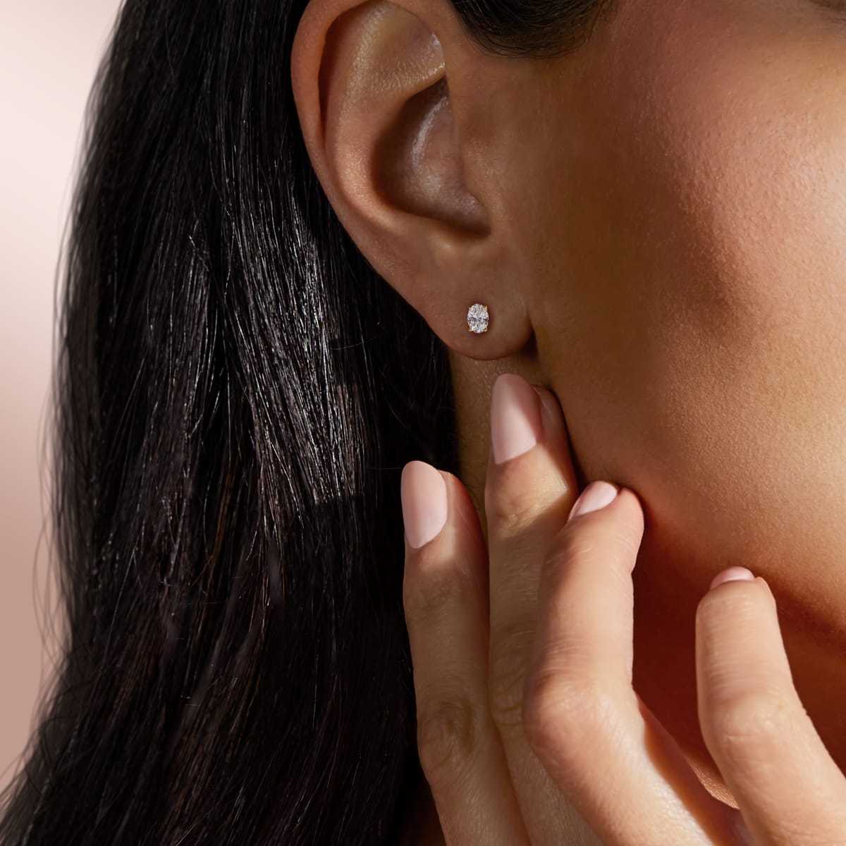 0.50-1.0 TCW Oval Shaped Moissanite Solitaire Stud Earrings - crownmoissanite