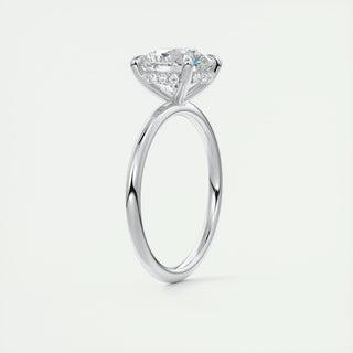 2.0 CT Round Shaped Moissanite Hidden Halo Engagement Ring - crownmoissanite