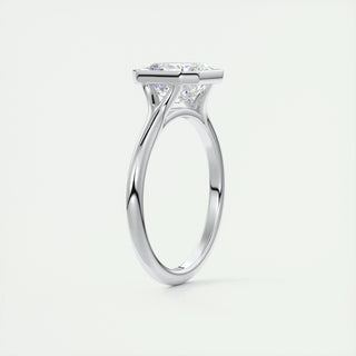 2.03 CT Asscher Cut Bezel Solitaire Moissanite Engagement Ring - crownmoissanite