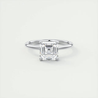 2.03 CT Asscher Cut Solitaire Moissanite Engagement Ring - crownmoissanite