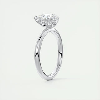 1.93 CT Pear Cut Solitaire Moissanite Engagement Ring - crownmoissanite