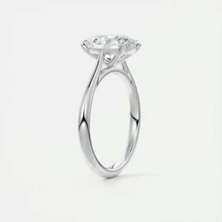 1.91 Carats Oval Shape Solitaire Moissanite Diamond Engagement Ring - crownmoissanite