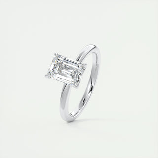 1.91 CT Emerald Cut Solitaire Moissanite Engagement Ring - crownmoissanite