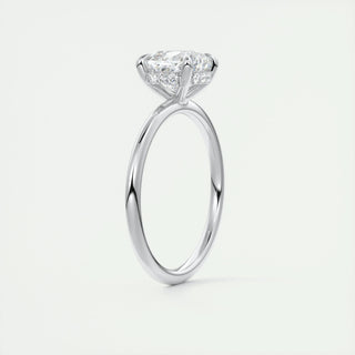 2.15 CT Cushion Solitaire Hidden Halo Moissanite Engagement Ring - crownmoissanite