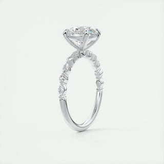 2.0 CT Round Solitaire Pave Moissanite Engagement Ring - crownmoissanite