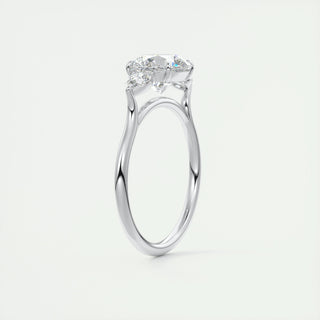 2.0 CT Round Shaped Moissanite Three Stones Engagement Ring - crownmoissanite