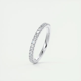 0.38 CT Round Shaped Moissanite Half Eternity Wedding Band - crownmoissanite