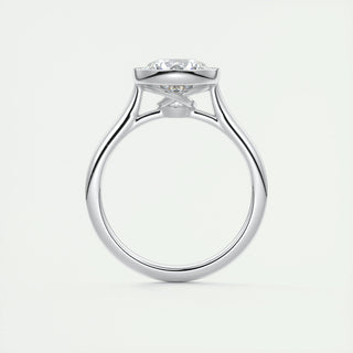 2.0 CT Round Shaped Moissanite Bezel Engagement Ring - crownmoissanite