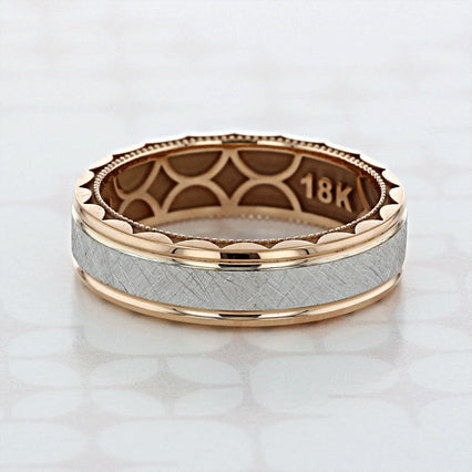 Satin Scratch Finish Classic Men's Band - crownmoissanite