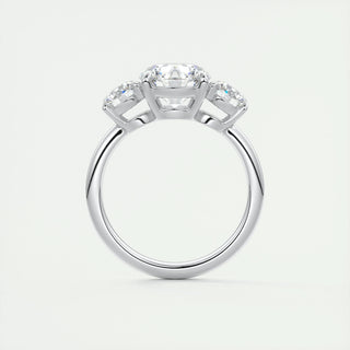 2.0 CT Round Shaped Moissanite Three Stones Engagement Ring - crownmoissanite